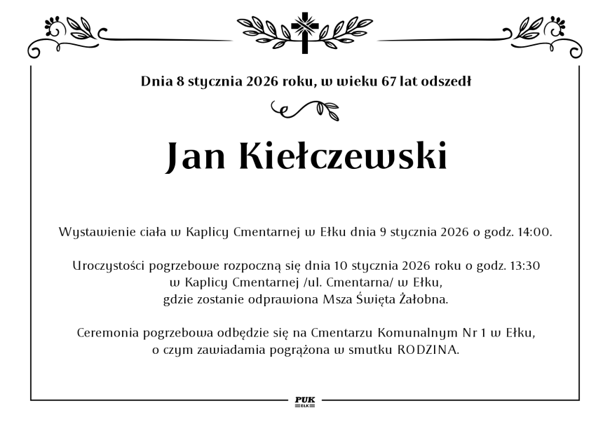 Jan Kiełczewski - nekrolog